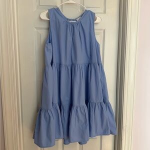 Mud Pie Light Blue Tiered Becker Bow Dress